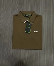 HUGO BOSS Paule Moisture Size Small S Men's Polo T-Shirt - Brown