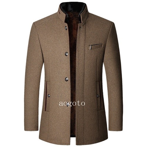 Men's Woolen Jacket Stand Collar Casual Outwear Jacket Casual Business Coats New - 第 20/24 張圖片