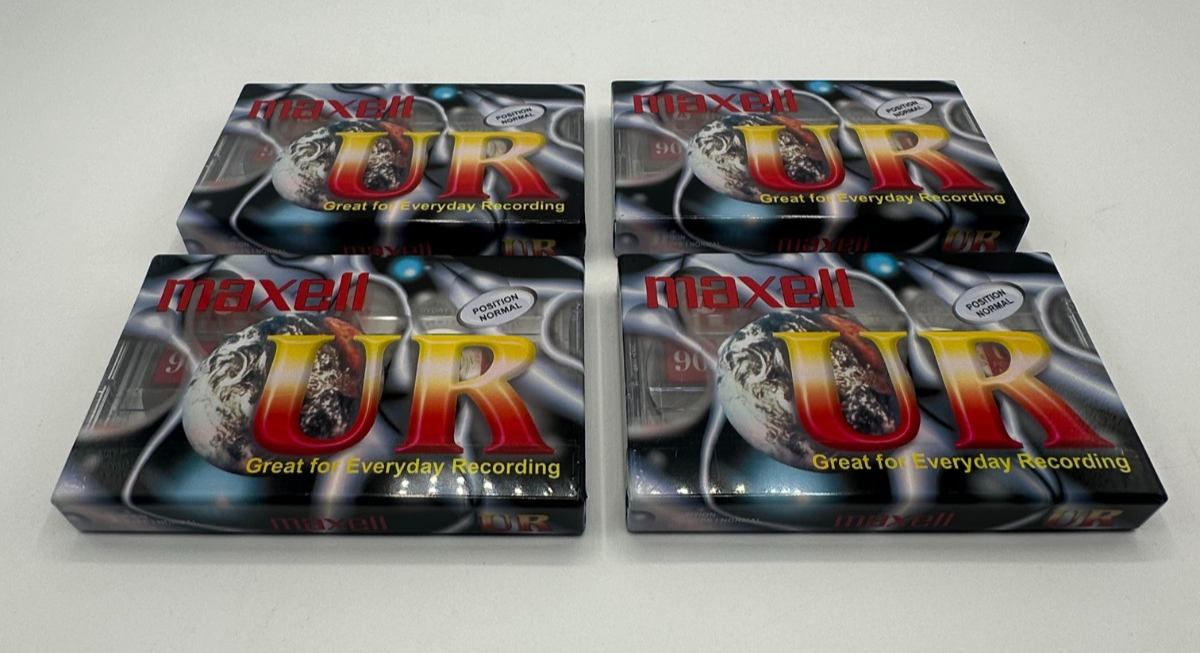 Maxell UR90 4 Pack 90 Minutes Blank Audio Cassette Tapes BRAND NEW
