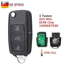 AUTO FUNK SCHLÜSSEL 434Mhz 1K0959753G FÜR VW GOLF TOURAN CADDY JETTA SEAT SKODA