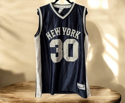 Vintage 30 Below Jersey New York #30 Stitched Patches Size L Navy Blu New W/ Tag