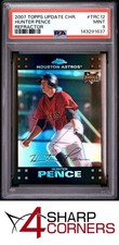 2007 TOPPS UPDATE CHROME REFRACTOR #TRC12 HUNTER PENCE ROOKIE CARD POP 6 PSA 9. rookie card picture