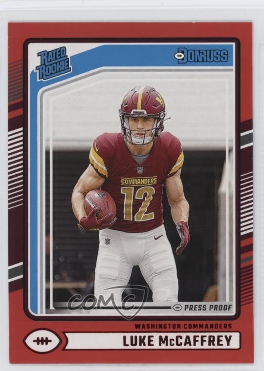 2024 Panini Donruss Rated Rookie Red Press Proof Luke McCaffrey #302 1dq4