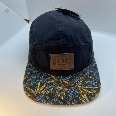 Original Mambo Hat Cap Black Floral Brim Retro Mens Banksia Five Panel 2017 Snap