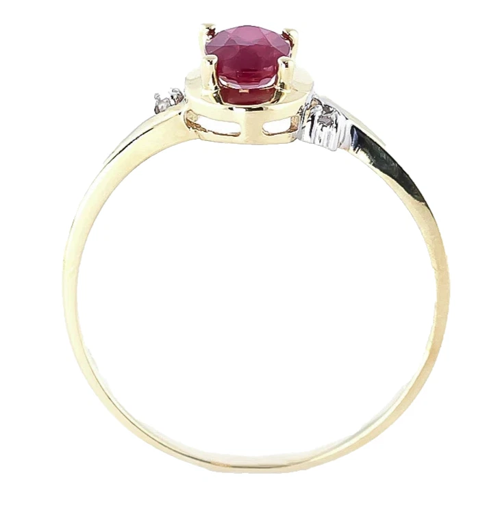 14k Solid Gold Natural Red Ruby and Lab Grown Diamonds Women Ring Christmas Gift - Image 4 of 4