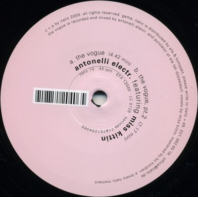 Antonelli Electr. Featuring Miss Kittin - The Vogue (12'') (Very Good (VG)) - 382