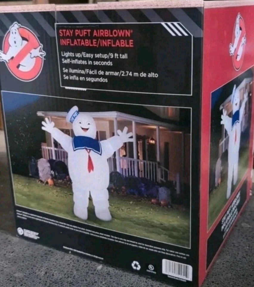 Ghostbusters 9 FT Stay Puft Marshmallow Man Airblown Halloween Inflatable - Image 2 of 4