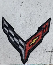 Embroidered Like Corvette C8 Patch Iron On and/or Sew On  4 inch wide BIG