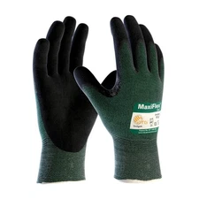 Cut 34-8743 Cut Resistant Nitrile Coated Work Gloves with Green Knit Shell an...