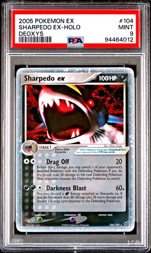2005 POKEMON EX SHARPEDO EX-HOLO DEOXYS #104 PSA 9