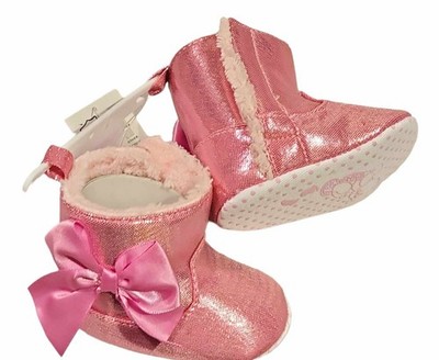 Babystiefel Baby 16 3-6M Frühling Herbst Winter Gefüttert Elegant Schleife Rosa