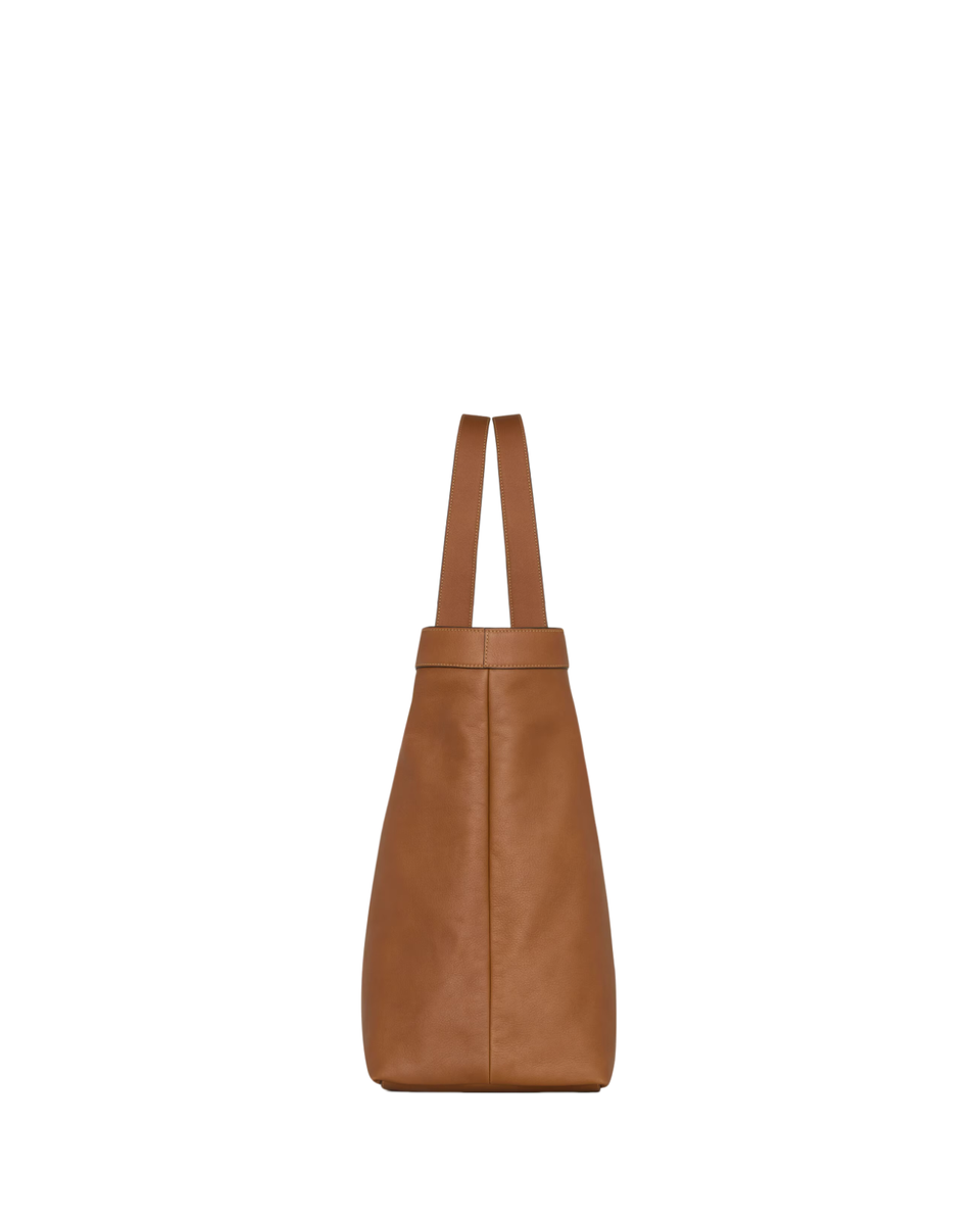 Saint Laurent Y Large $4400 Brick Leather Tote Bag New & Authentic