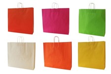 Papiertragetaschen Kordel Papiert&uuml;ten farbig extra gro&szlig; XXL, Gr&ouml;&szlig;e 54+14x50 cm