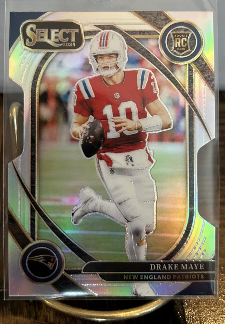 2024 Drake Maye Panini Select Club Level #218 Silver Prizm Die-Cut (RC) Patriots
