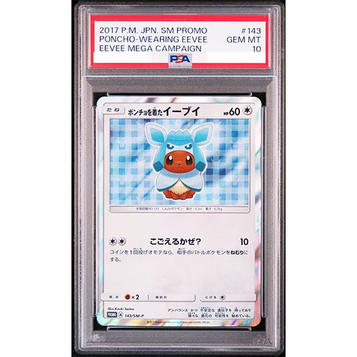 PSA 10 Poncho Wearing Eevee 143/SM-P Mega Promo 2017 Pokemon Card