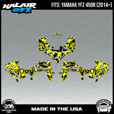 Graphics Kit for Yamaha YFZ450R (2014+) Invasion Series Yellow