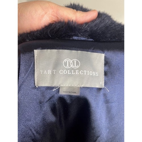 Tart Collections Women's Faux Fur Vest Blue ~ Size S - Picture 9 of 10