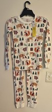 PJ Place Kids Cotton Christmas Animal Print Pajama Set Size 12 Long Sleeve