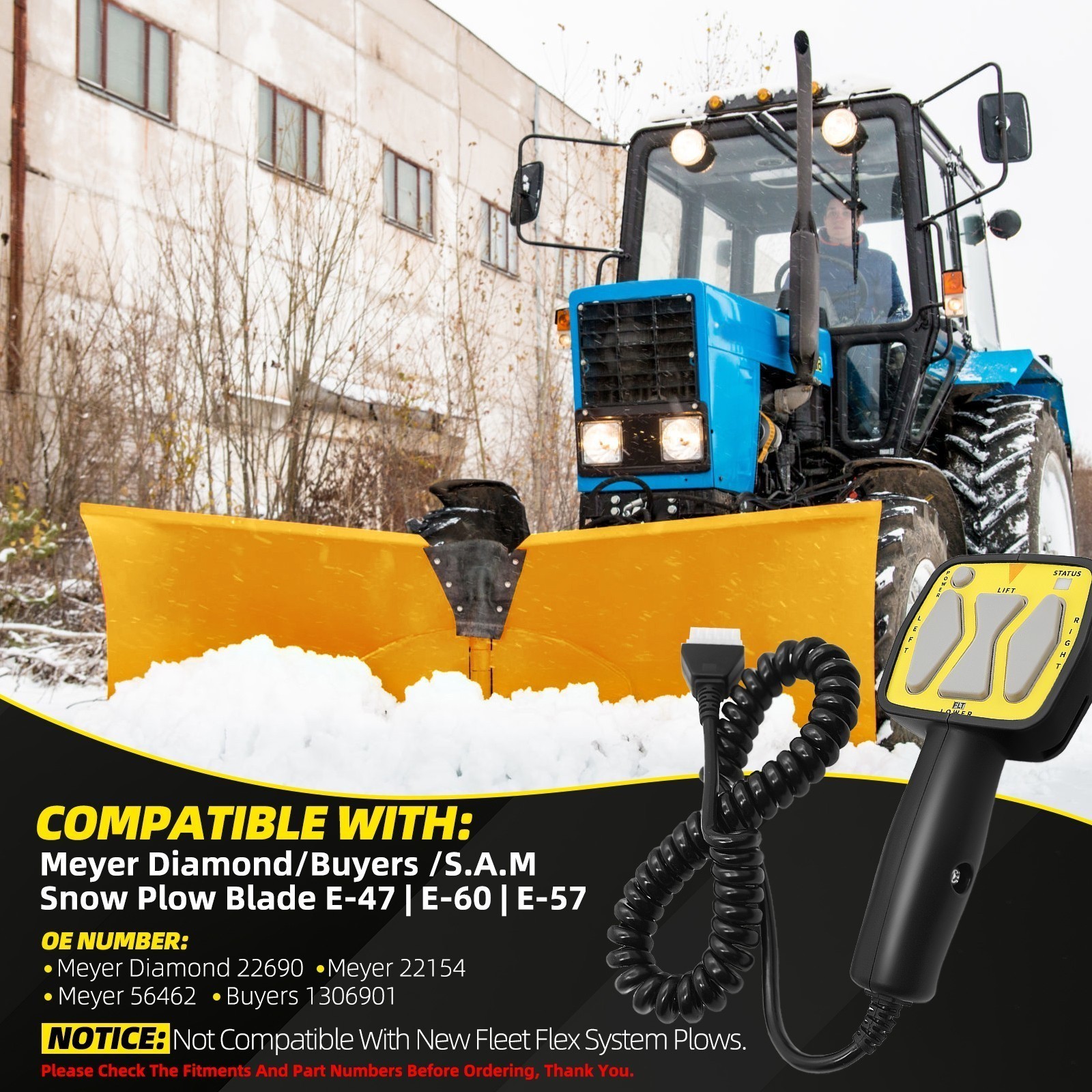 For Meyer Diamond Snow Plow Blade Hand Held Controller E47 E60 E57 56462 22154