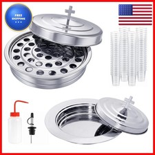 Communion Tray Set for Churches Wine Tray with Bread Plate Lids AELIVET