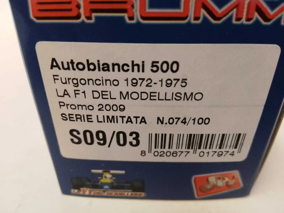 Brumm Autobianchi 500 1972 -1975 LA F1 DEL MODELLISMO 1/43 PROMOZIONALE S09/03 - Immagine 2 di 2