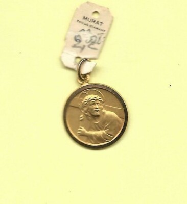 Médaille Religieuse Ancienne Plaquée Or - Début 20ème Siècle - Poinçonnée - Occasion
