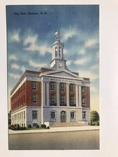 1940 City Hall Nashua New Hampshire Postcard
