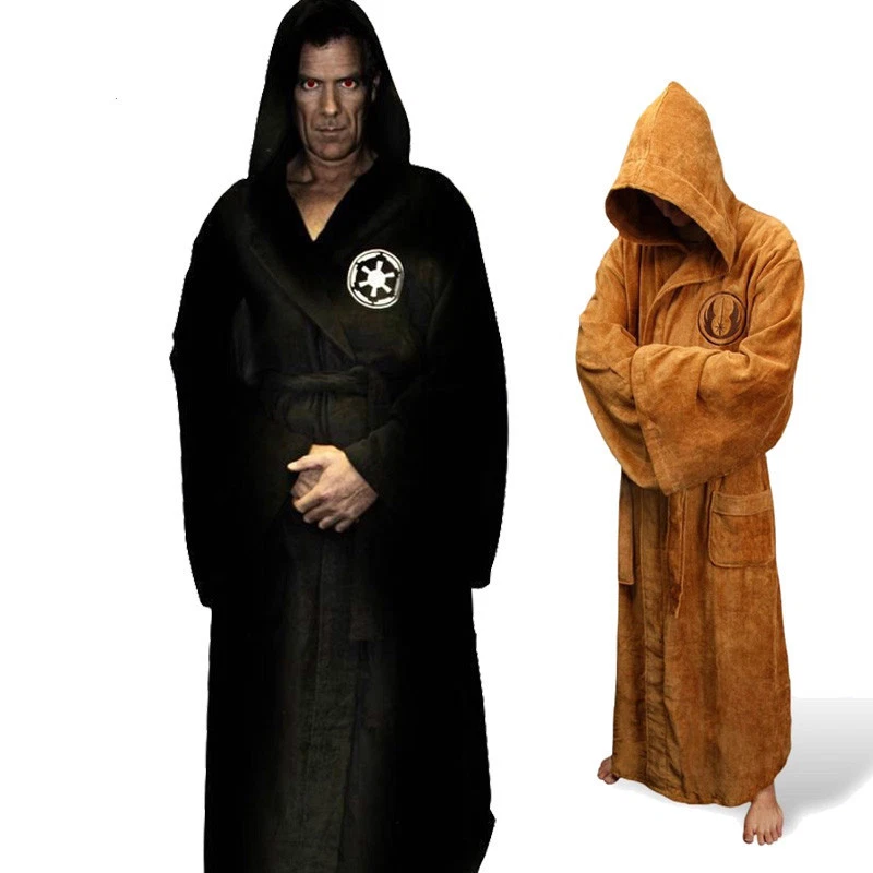 Mens Bathrobe Star Wars Darth Vader Galactic Empire Hooded Flannel