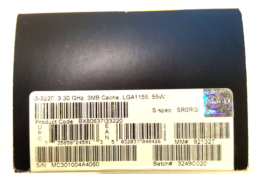 Intel Core i3 Processor 3220SR0RG BXC80637I33220 3M Cache, 3.30 GHz New Open BX - Picture 3 of 11