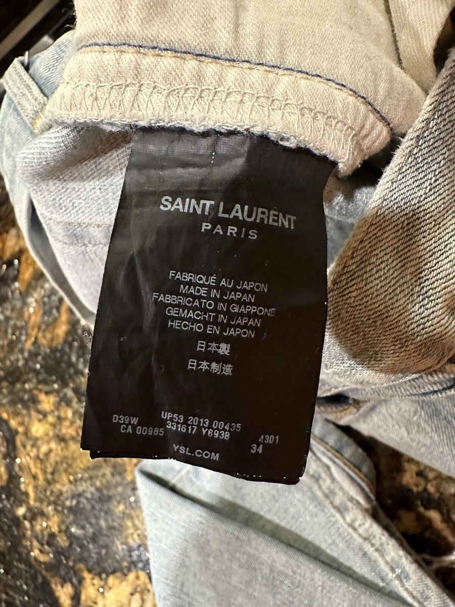 Saint Laurent Paris x Hedi FW13 Light Wash Chain Denim Jeans Saint Laurent Paris x Hedi FW13 Light Wash Chain Denim Jeans