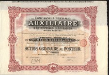 Compagnie Générale Auxiliaire d ́Entreprises Electriques - Action Ordinaire - EF-