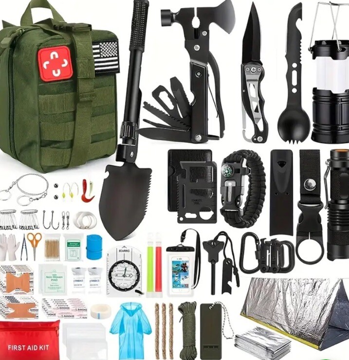 Emergency Survival Kit First Aid Bug out Military Prepper 250 Piece Set