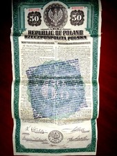Poland  Dollar gold bond $50 1920