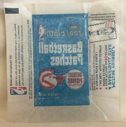 (4) 1969 Fleer Real Cloth Basketball Patches Empty Wax Pack Wrappers - Bild 3 von 5
