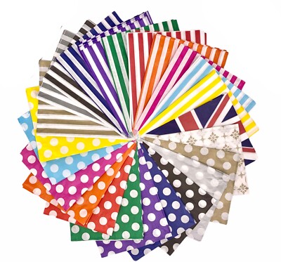 Papiertüten Bonbonstreifen Party Süßigkeiten Buffet Geschenkeladen farbig 7 x 9 Polka