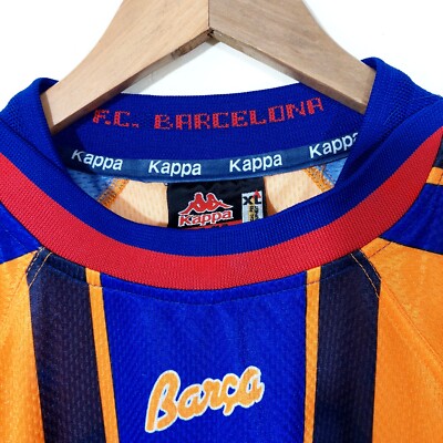 FC Barcelona 1997/98 Away Shirt Barca Kappa Orange Jersey Size