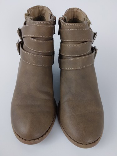 Soda Ankle Boots Booties Western Girls Size 13 Brown Faux Leather Side Zip - Picture 2 of 8