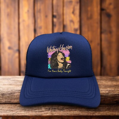 Whitney I'm Your Baby Tonight Unisex Trucker Hat Navy Snapback RIP Queen Cap