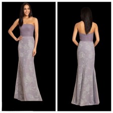 Mauve caviar strapless A-line gown