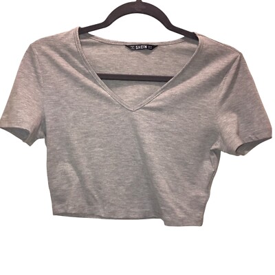 Crop Top Shein T Shirt Shein Womens Medium Crop Top T Shirt Gray