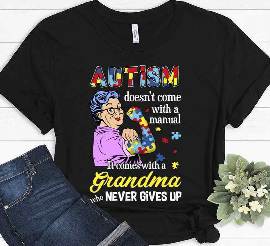Grandma Bear T-Shirt For Autism Awareness Grandmother Shirts Grandma Bear T-Shirt For Autism Awareness Grandmother Shirts
