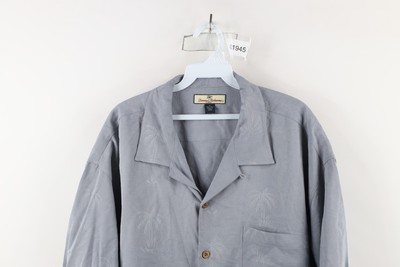 Vintage 90s Tommy Bahama Mens XL Silk Looped Collar Palm