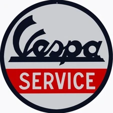 Vintage Style Metal Sign Vespa Service 14x14