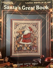 Vintage Santa’s Great Book Cross Stitch Patterns 1996 Leisure Arts 2840