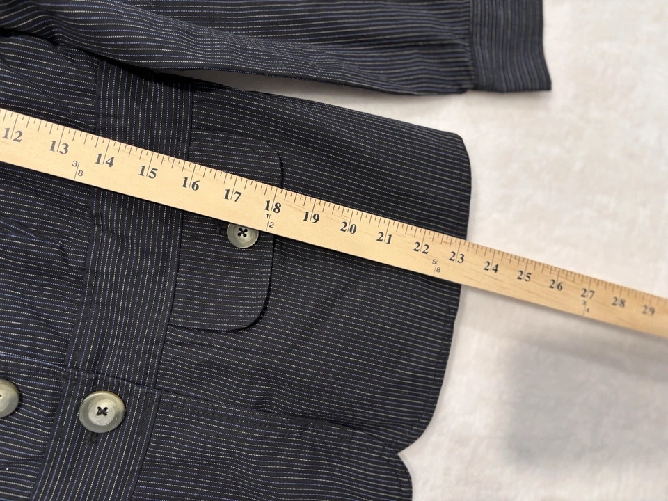 Merona Mujer Chaqueta Blazer Ligera Talla 8, Rayas Azul, 270GW5N1024 Foto 3 de 4