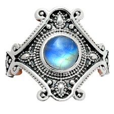 Ethnic Gemstone Silver Ring Artisan 925 Sterling Handmade Jewelry AGR1027