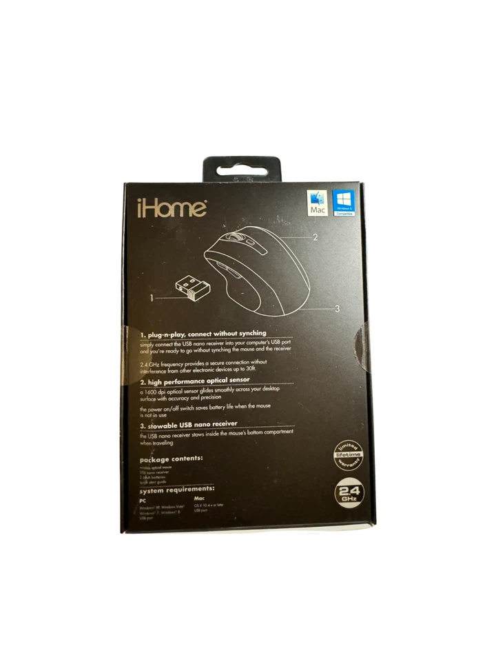 New iHome Wireless Mouse for Mac & PC Windows (Message for Wholesale Deal) - Image 2 of 2