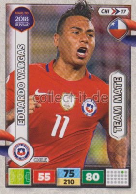 CHI17 - Eduardo Vargas - Team Mates - Panini Adrenalyn Road to World Cup 2018