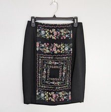 Ted Baker London NWT Annasa Floral Embroidered Pencil Skirt - Sz 2 US 6 Black