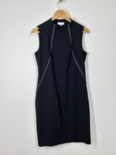 Calvin Klein Zipper Sheath Dress Size 8 Black Sleeveless